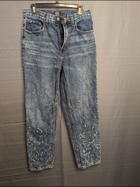 BDG Women's Blue Acid Wash Distressed Relaxed Jeans